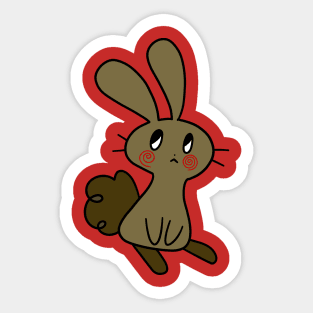 Swirly Cheeks Bunny Sticker